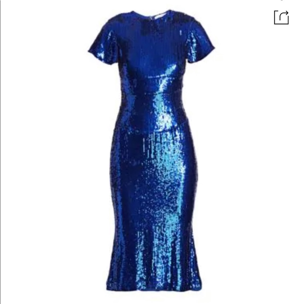 Rachel Gilbert Crinkle Georgette Midi Dress